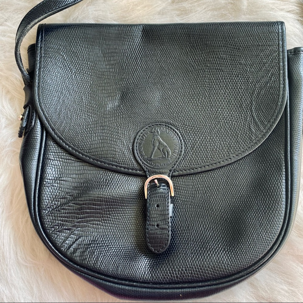 Vintage Francois Marot Black Epi Leather Crossbody - Picture 2 of 7